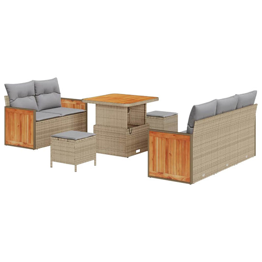 Tuin Sofa Set Met Kussen Met Opslag 8 Pcs Poly Riet