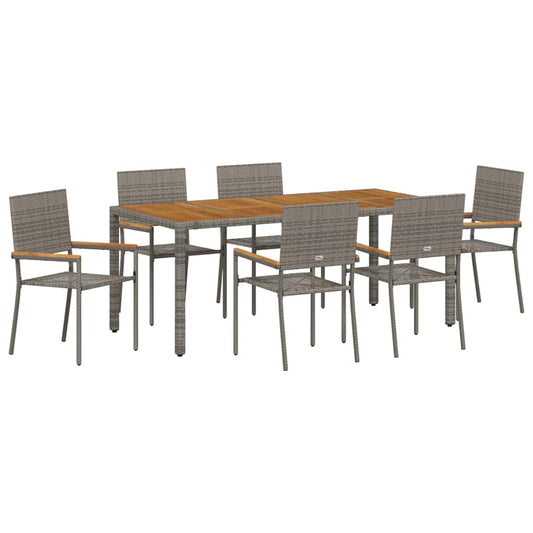 Tuin Eetset 7 Pcs 190 X 90 X 75 Cm Poly Rattan