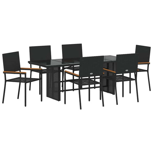 Tuin Eetset 7 Pcs 190 X 80 X 75 Cm Poly Rattan