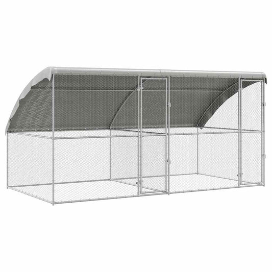 Kippenhok 2 St Zilver 400X200X200Cm
