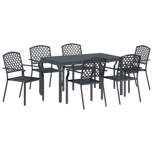 Tuin Eetset 7 Pcs Antraciet Staal