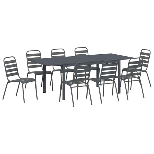 Tuin Eetset 9 Pcs Antraciet Staal