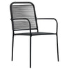 Tuin Eetset 3 Pcs Zwart Katoen Touw En Staal