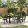 Tuin Eetset 3 Pcs Zwart Katoen Touw En Staal