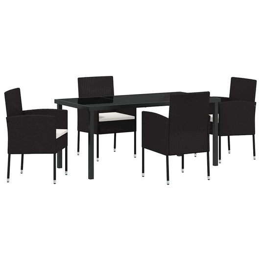 Tuin Eetset Met Kussen 5 Pcs Poly Riet