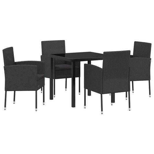 Tuin Eetset Met Kussen 5 Pcs Poly Riet