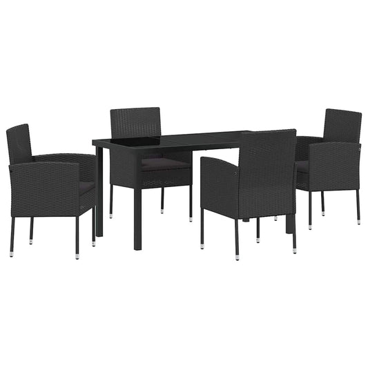 Tuin Eetset Met Kussen 5 Pcs Poly Riet