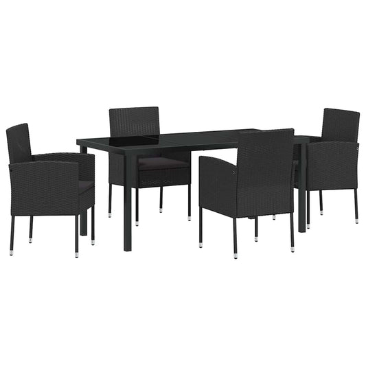 Tuin Eetset Met Kussen 5 Pcs Poly Riet