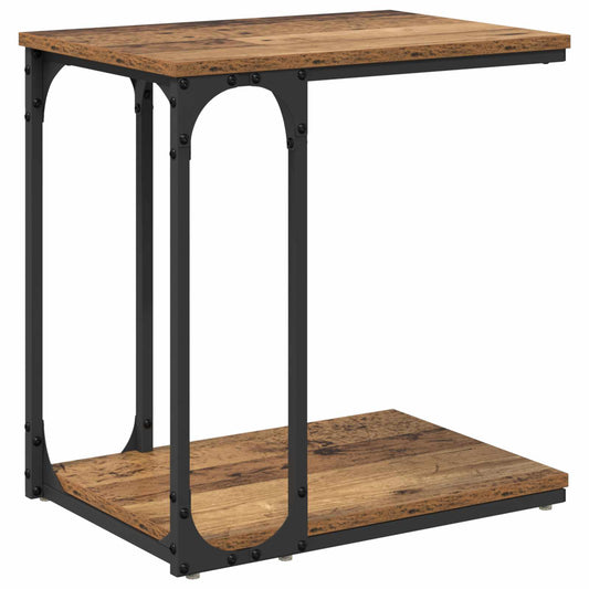 Bijzettafel Met Plank Bewerkt Hout