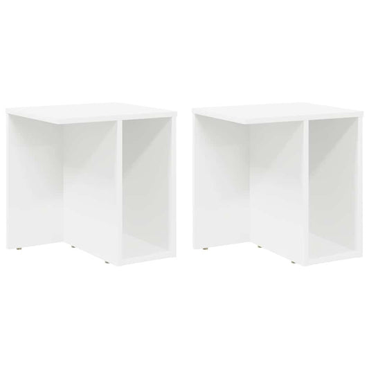 Bijzettafel 2 Pcs 37 X 32 X 40 Cm Bewerkt Hout