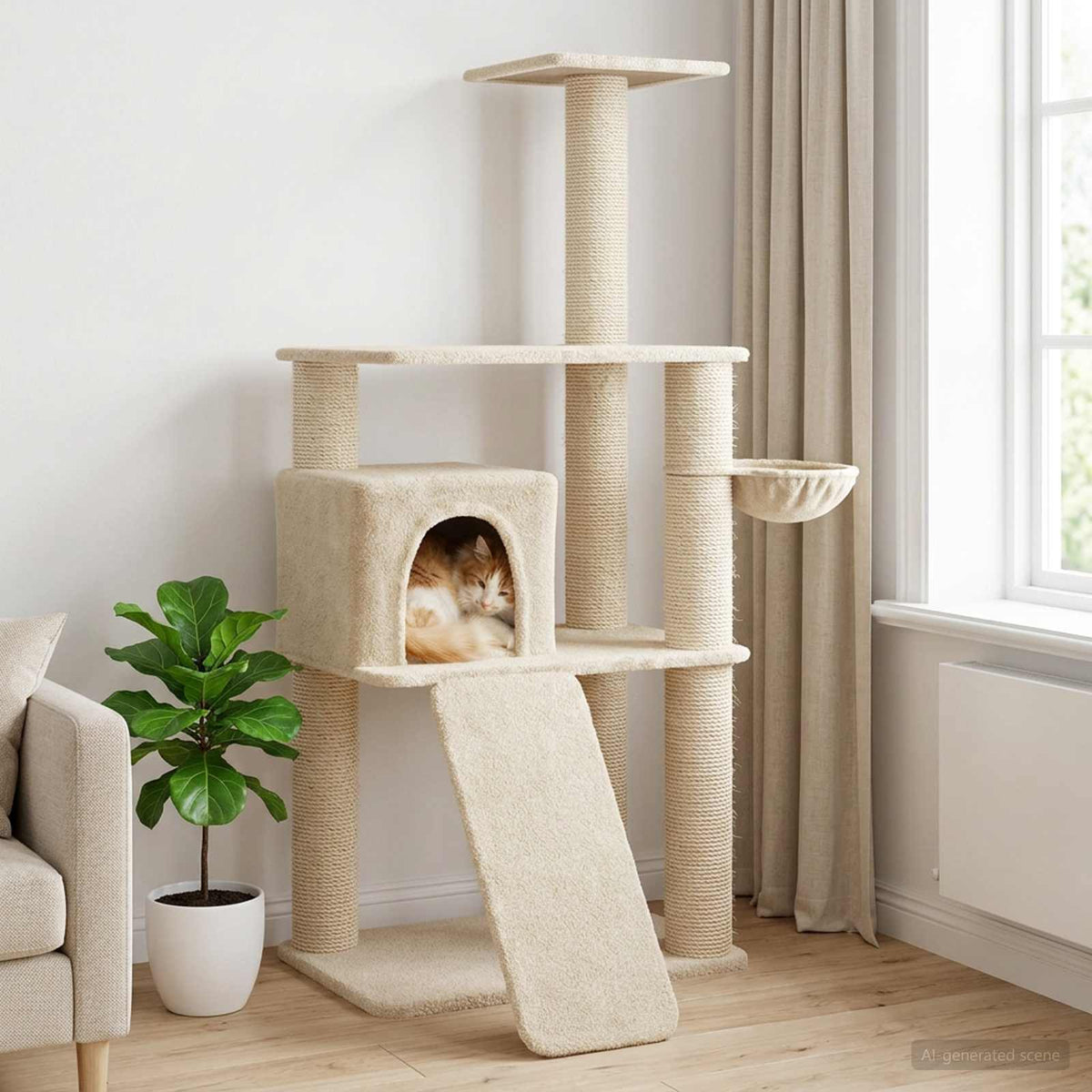 Kattenboom Met Sisal Krabpalen 173 Cm