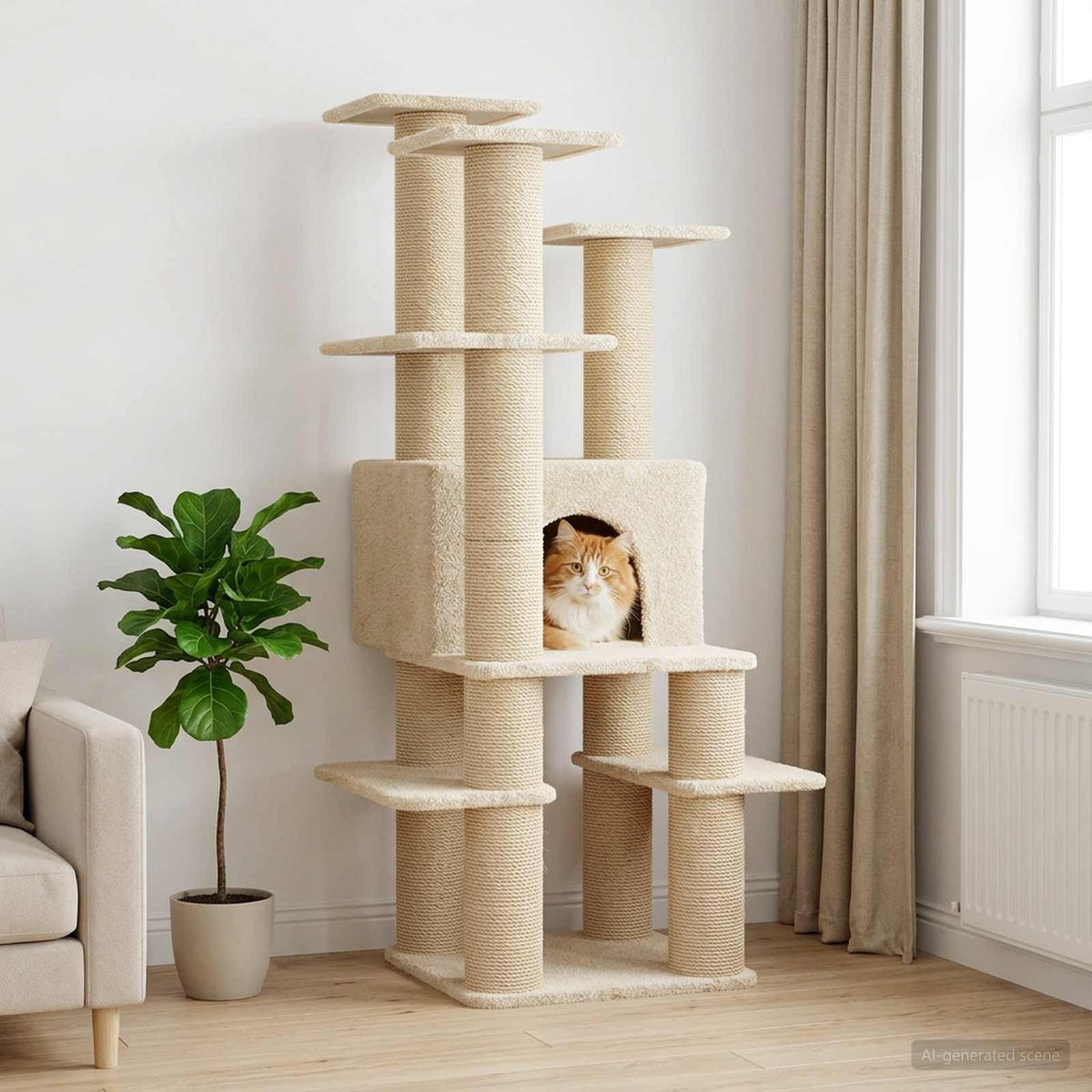 Kattenboom Met Sisal Krabpalen 161 Cm