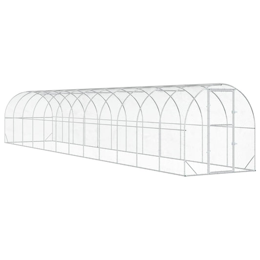Kippenhok Zilver 1200 X 200 X 200 Cm Gegalvaniseerd Staal