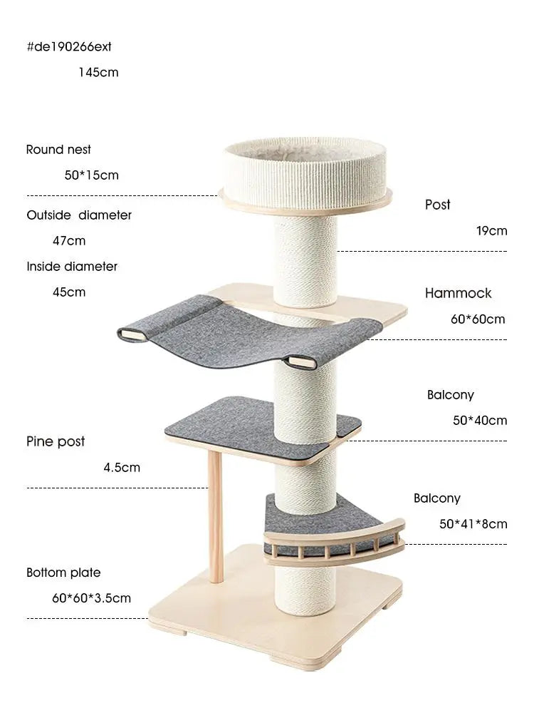 Honeypotcat Kattenboom - krabpaal met kattenmand - 2e KANS