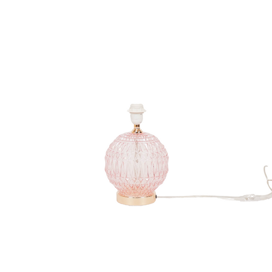 Tafellamp - Kristal Glazen Voet - Roze - 19x19x20cm