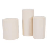 Bijzettafel /Pilaar- Cilinder- MDF - Zand - 30x30x65cm