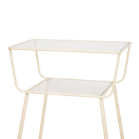 Bijzettafel - Metaal/Glas - Zand - 50x35x60cm