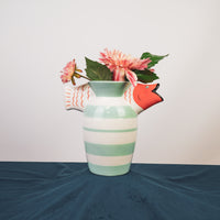 Vaas - Bloemvaas Zwemmende Vis- Dolomiet - Mint/ Wit/Oranje- 23x12.5x21cm