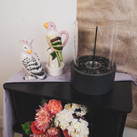 Vaas- Bloemenvaas Vogel-Dolomiet -Roze- 12x9x23cm