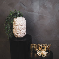 Vaas - Bloemenvaas Lippen - Keramiek - Zand -  17x17x27cm