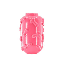 Vaas - Bloemenvaas - Piemels - Keramiek - Fluor Roze  -  17x17x27cm