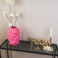 Vaas - Bloemenvaas - Piemels - Keramiek - Fluor Roze  -  17x17x27cm