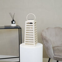 Lamp- Lantaarn/ Windlicht  - Solar - Metaal - Zand - 14x14x32,5cm