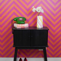 Vaas - Bloemenvaas Kabel Spek - Dolomiet - Geel/Roze - 10,5x10,5x20cm