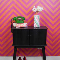 Vaas - Bloemenvaas Kabel Spek - Dolomiet - Roze/Mintgroen/Lila - 10,5x10,5x20cm