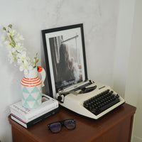 Vaas - Bloemenvaas Vissen- Dolomiet - Mintgroen/Wit/Oranje - 14x11,5x18,5cm