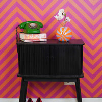 Vaas - Bloemenvaas Swirl- Dolomiet - Oranje/Lila - 15x15x13,5cm