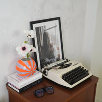 Vaas - Bloemenvaas Swirl- Dolomiet - Oranje/Lila - 15x15x13,5cm