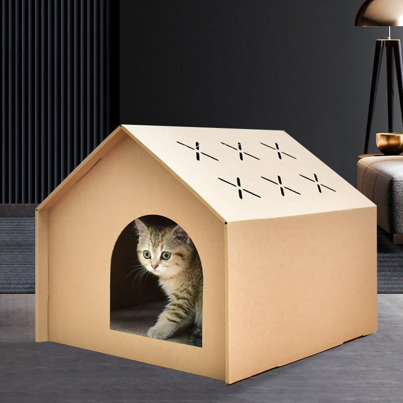 Kattenhuis van karton - Krab en speelhuisje voor katten