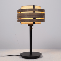 Lamp Shade - Wood (dark walnut veneer)-Fabric - 25 cm -  "Beam"
