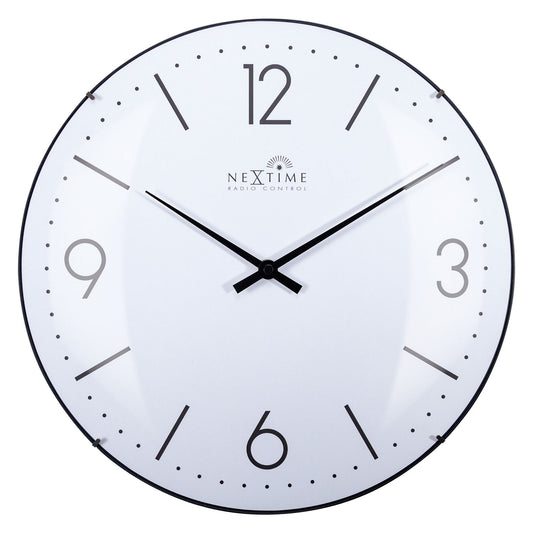 Wall clock 35cm-Radio Controlled (DCF)-Dome Glass- "Atomic"
