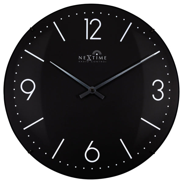 Wall clock 35cm-Radio Controlled (DCF)-Dome Glass- "Atomic"