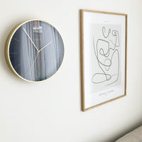 Wall clock -  34 cm - Glass / Metal - Vintage  'Essential Gold'