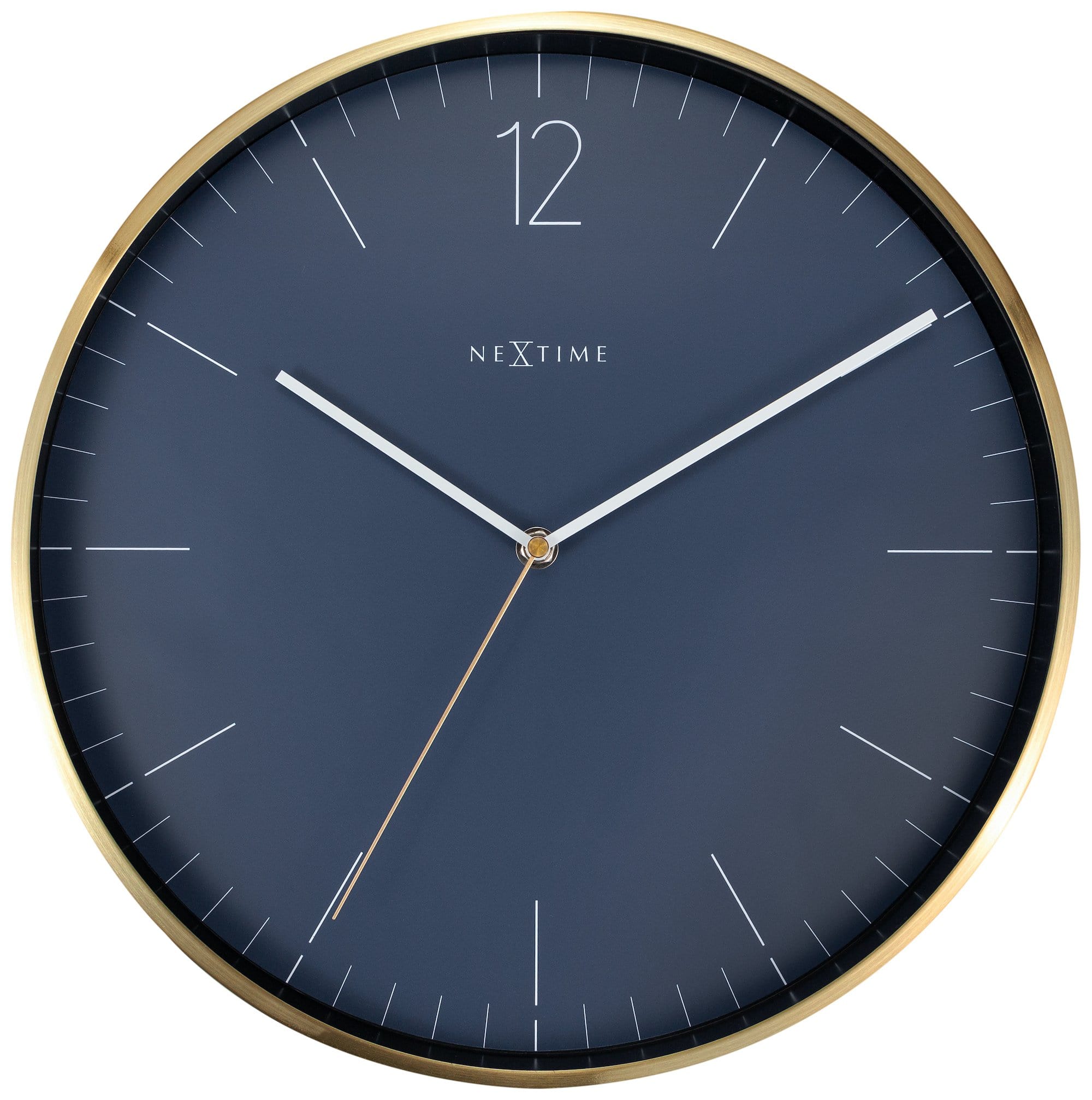 Wall clock -  34 cm - Glass / Metal - Vintage  'Essential Gold'