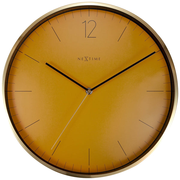 Wall clock -  34 cm - Glass / Metal - Vintage  'Essential Gold'