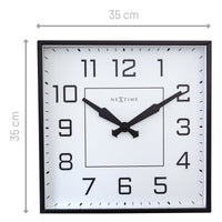 Wall clock 35x35cm - Silent - Arabic - Metal - "Be Square"