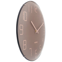 Wall Clock 35cm Domed Glass Lens - Silent - Glass -"Shade"