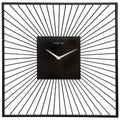 Wall Clock 45x45x15cm - Silent - Black - Metal - "Vasco Square"