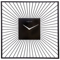 Wall Clock 45x45x15cm - Silent - Black - Metal - "Vasco Square"