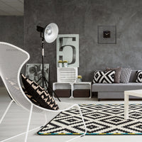 Wall Clock 45x45x15cm - Silent - Black - Metal - "Vasco Square"