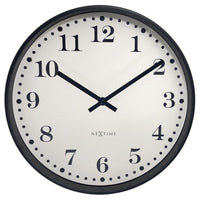 Wall clock 30cm-Silent-Black/White-Plastic-NeXtime 'Dickens'