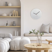 Wall clock 40cm-Silent-White/Green-Polyresin-NeXtime 'Mousse'