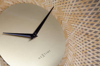 Wall clock 60cm-Silent-Brown/Black-Bamboo-NeXtime 'Vortex'