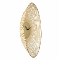 Wall clock 60cm-Silent-Brown/Black-Bamboo-NeXtime 'Vortex'