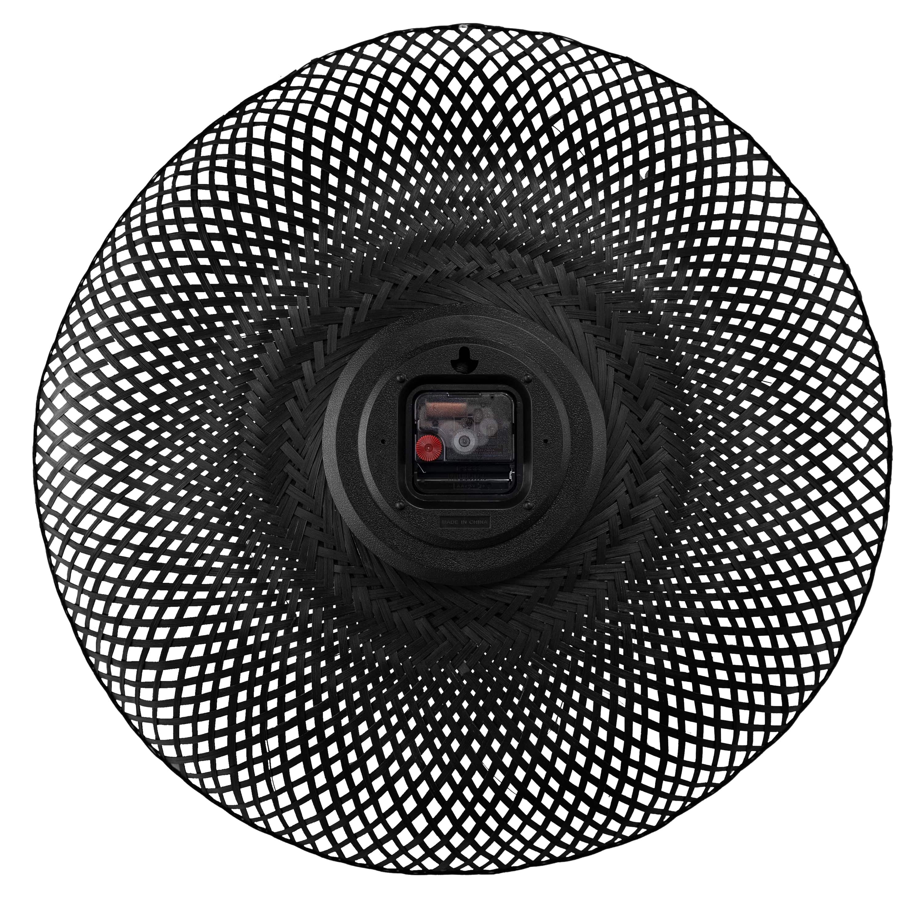 Wall clock 60cm-Silent-Brown/Black-Bamboo-NeXtime 'Vortex'