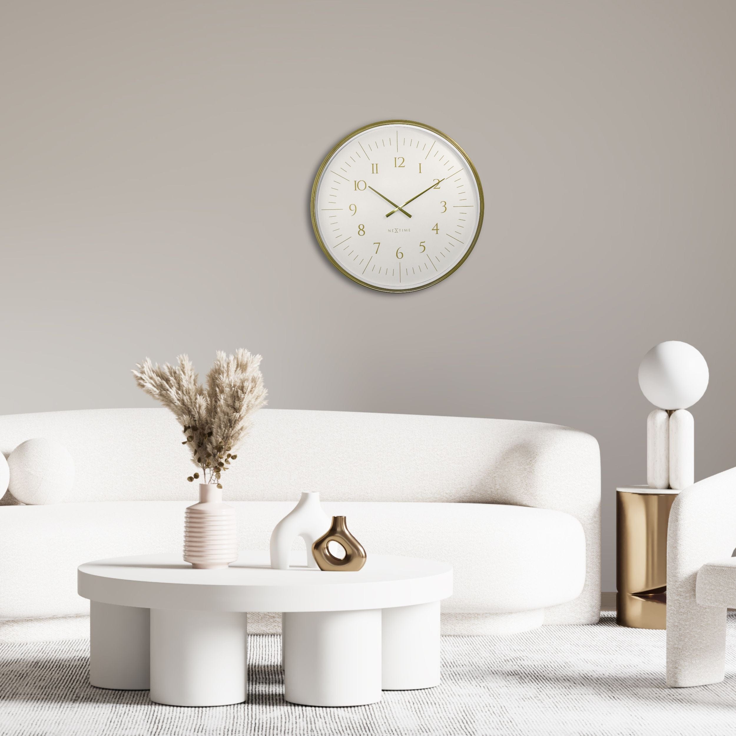 Wall clock 77cm-Black/White-Plastic-NeXtime 'Galaxy Large'